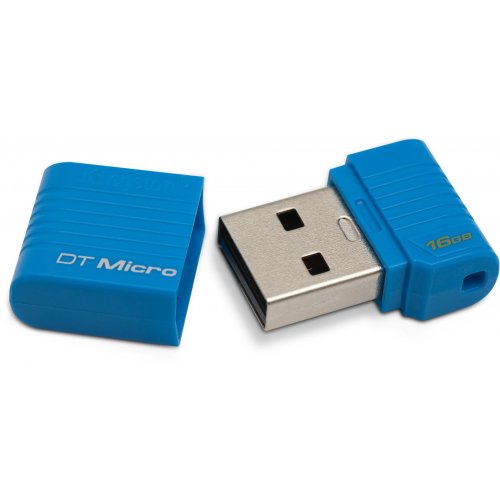 Купить Накопитель Kingston Flash-Drive DT Micro 16GB Blue - цена в Харькове, Киеве, Днепре, Одессе
в интернет-магазине Telemart фото