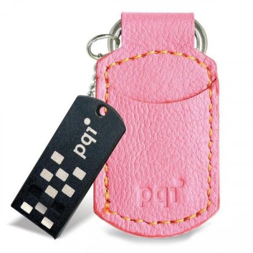 Накопичувач PQI I-Stick i820 Leather KeyChain 16GB Pink купити в Україні | Telemart фото