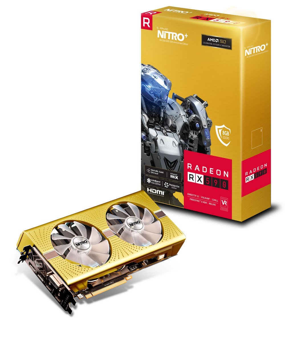 Видеокарта Sapphire Radeon RX 590 NITRO+ Anniversary 50th Gold Edition ...