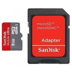 Карта пам'яті SanDisk microSDHC 8GB Class 10 Ultra UHS-I 30MB/s Android (с адаптером) (SDSDQUA-008G-U46A)