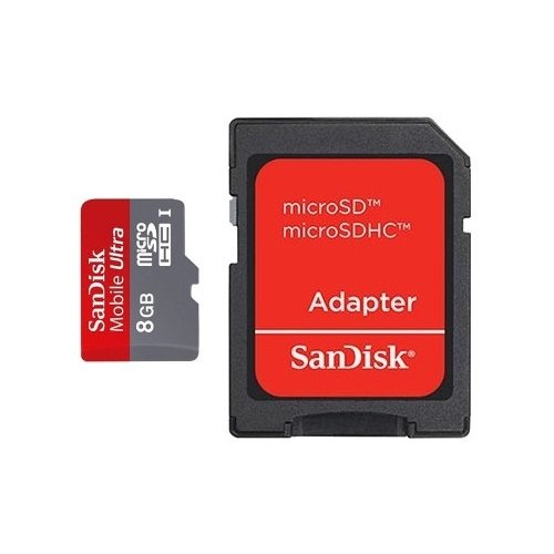 Карта пам'яті SanDisk microSDHC 8GB Class 10 Ultra UHS-I 30MB/s Android (с адаптером) (SDSDQUA-008G-U46A) купити в Україні | Telemart фото