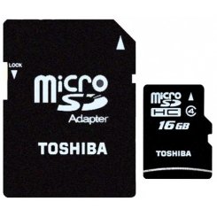 Карта пам'яті Toshiba microSDHC 16GB Class 4 (с адаптером) (SD-C16GJ(BL3A/SD-C16GJ(BL5A)
