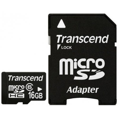 Карта памяти Transcend microSDHC 16GB Class 6 (с адаптером) (TS16GUSDHC6) купить в Украине | Telemart фото