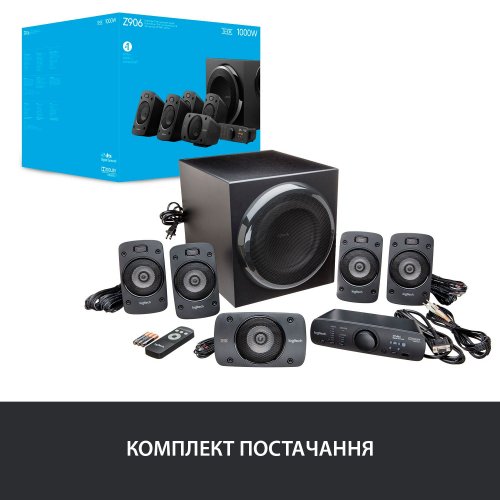 Купить Акустическая система Logitech Z906 Black - цена в Харькове, Киеве, Днепре, Одессе
в интернет-магазине Telemart фото