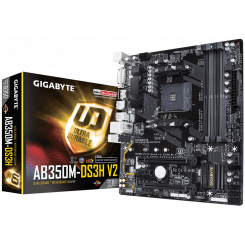 Уценка материнская плата Gigabyte GA-AB350M-DS3H V2 (sAM4, AMD B350) (Следы крепления, 149416)