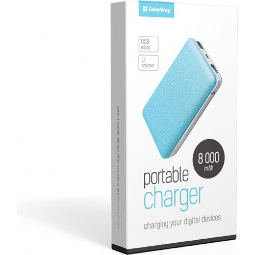 Купить Powerbank ColorWay 8000mAh (CW-PB080LPA2BL) Blue - цена в Харькове, Киеве, Днепре, Одессе
в интернет-магазине Telemart фото