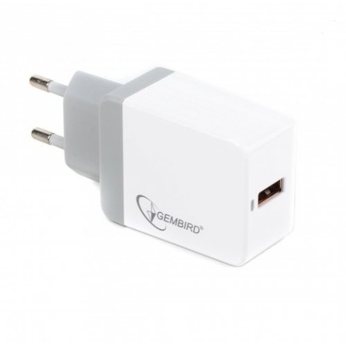 Купити Мережевий зарядний пристрій Gembird Charger 3.1A Single USB QC 3.0 (MP3A-UC-AC11) White - ціна в Києві, Львові, Вінниці, Хмельницькому, Франківську, Україні | інтернет-магазин TELEMART.UA фото