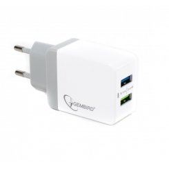 Сетевое зарядное устройство Gembird Charger 3.4A 2 USB (MP3A-UC-AC10) White