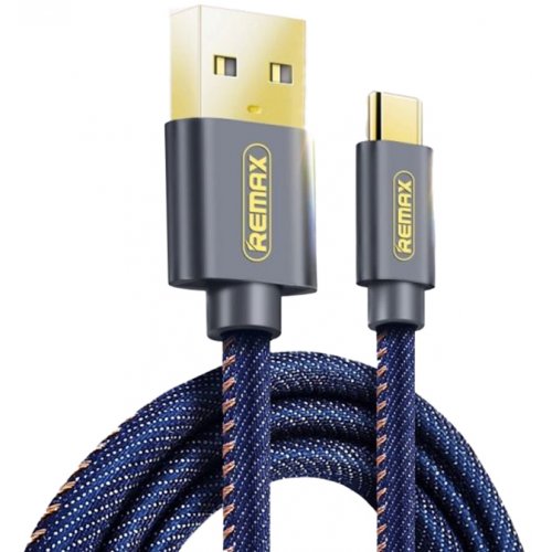 

Remax Cowboy USB to USB Type-C 1.2m 2.1A Data/Charge (RC-096a1.2m-Blue) Blue