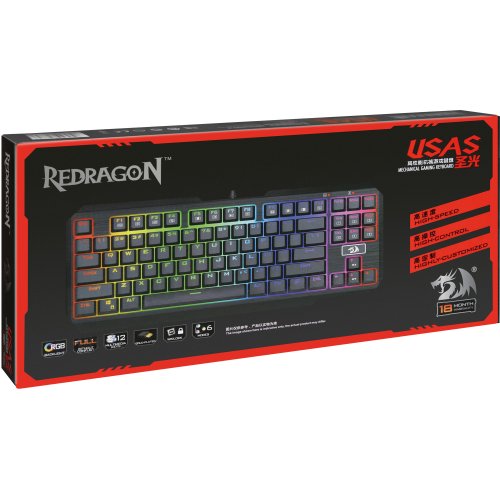 Фото Клавіатура Redragon Usas RGB Outemu Mechanical Switches Blue (74674) Black