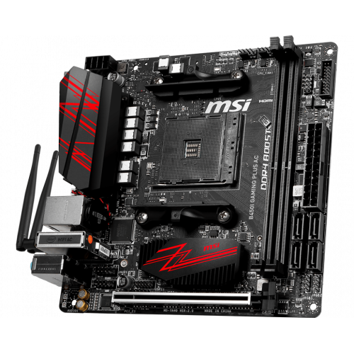 Photo Motherboard MSI B450I GAMING PLUS AC (sAM4, AMD B450) + Ryzen 3000 Gen Ready