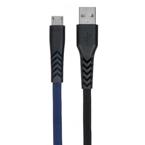 

2E Flat fabric USB 2.0 to micro USB 1m Data/Charge (2E-CCMT-1MBL) Black/Blue