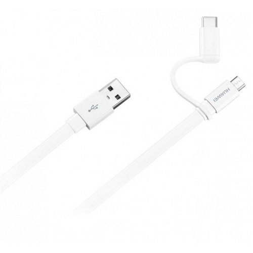 Купити Кабель Huawei AP55S USB to USB Type-C/micro USB 1.5m (04071417) White - ціна в Києві, Львові, Вінниці, Хмельницькому, Франківську, Україні | інтернет-магазин TELEMART.UA фото