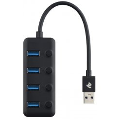 USB-хаб 2Е USB-A to USB 3.0 Hub with Switch 4-ports (2E-W1405) Black