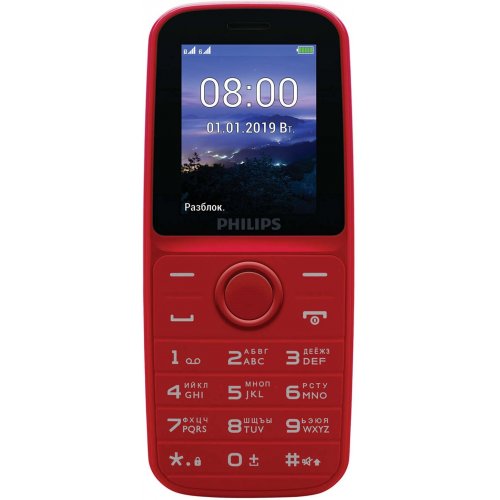 Купить Мобильный телефон Philips Xenium E109 Dual Sim Red - цена в Харькове, Киеве, Днепре, Одессе
в интернет-магазине Telemart фото