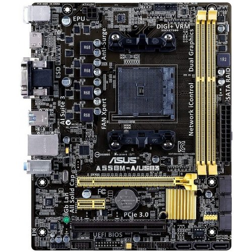 Продати Материнська плата Asus A55BM-A/USB3 (sFM2+, AMD A55) за Trade-In у інтернет-магазині Телемарт - Київ, Дніпро, Україна фото