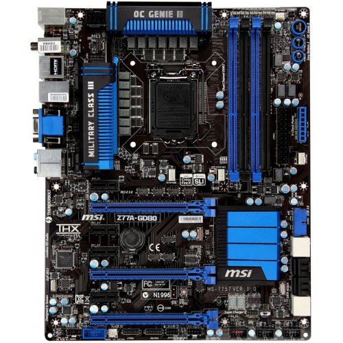 Продати Материнська плата MSI Z77A-GD80 (s1155, Intel Z77) за Trade-In у інтернет-магазині Телемарт - Київ, Дніпро, Україна фото