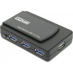 USB-хаб STLab USB 2.0 4-ports + USB 3.0 3-ports Hub с БП (U-770) Black