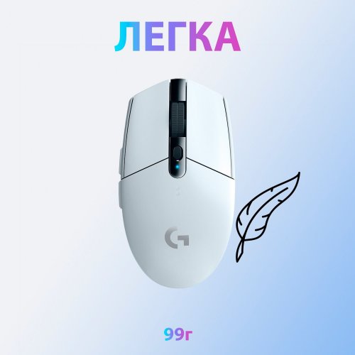 Мышка Logitech G305 Lightspeed (910-005291) White купить в Украине: Киев, Днепр, Харьков, Одесса  | Низкая цена, отзывы, характеристики от TELEMART фото