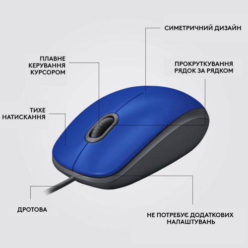 Мышка Logitech M110 Silent (910-005488) Blue купить в Украине: Киев, Днепр, Харьков, Одесса  | Низкая цена, отзывы, характеристики от TELEMART фото
