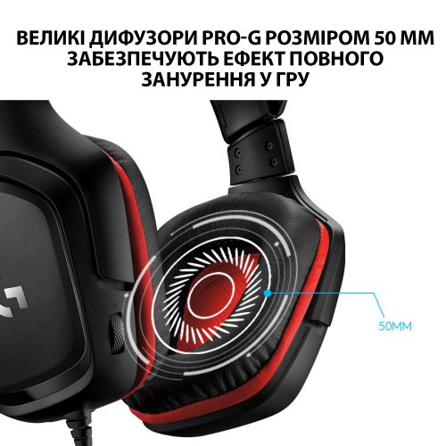 Photo Headset Logitech G332 Gaming (981-000757) Black/Red