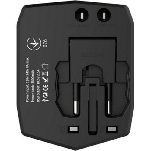 Купить Сетевое зарядное устройство Nomi UC01 MultiTravel 3000mAh 2.5A 2 USB World Plug Black - цена в Харькове, Киеве, Днепре, Одессе
в интернет-магазине Telemart фото