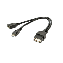 Кабель Cablexpert USB OTG AF to Micro BF + Micro BM 0.15m (A-OTG-AFBM-04) Black