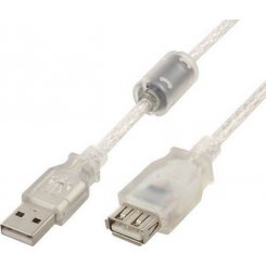 Кабель Cablexpert USB 2.0 AM-AF 3m с ферритом (CCF-USB2-AMAF-TR-10) Transparent
