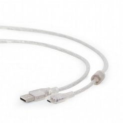 Кабель Cablexpert USB 2.0 microUSB 5pin AM-BM 1.8m Premium (CCP-mUSB2-AMBM-6-TR) Transparent
