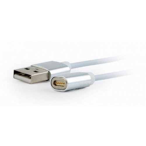 Купити USB Кабель Cablexpert 3-in-1 USB 2.0 to USB Type-C/micro USB/Lightning 1m Magnetic Charge/Sync (CC-USB2-AMLM31-1M) Silver - ціна в Києві, Львові, Вінниці, Хмельницькому, Франківську, Україні | інтернет-магазин TELEMART.UA фото