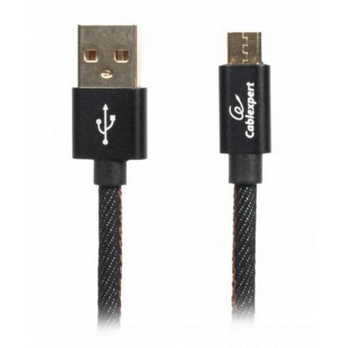 

Cablexpert USB 2.0 to microUSB 2.4A 1m Premium Denim Charge/Sync (CCPB-M-USB-04BK) Black