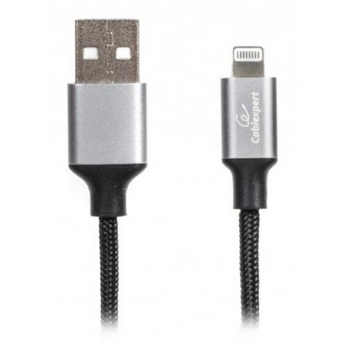 

Cablexpert USB 2.0 to Lightning 2.4A 1m Premium Fabric Charge/Sync (CCPB-L-USB-09BK) Black/Silver