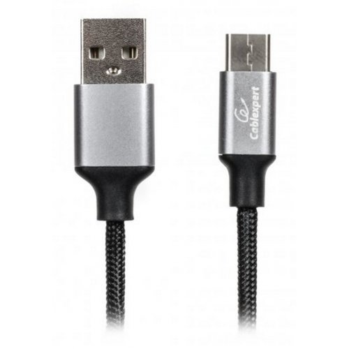 

Cablexpert USB 2.0 to USB Type-C 2.4A 1m Premium Fabric Charge/Sync (CCPB-C-USB-09BK) Black/Silver