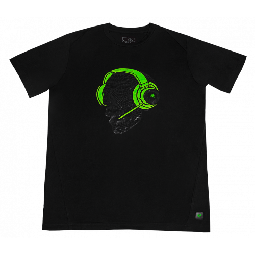 Купить Футболка Razer lite Skull Kraken T-Shirt Men XL (RGS8M01S4G-01-05XL) Black/Green - цена в Харькове, Киеве, Днепре, Одессе
в интернет-магазине Telemart фото