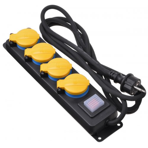 

2E 3 м 4 розетки ІР44 (2E-U04ESPM3) Black