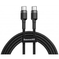 Фото Кабель Baseus Cafule Cable USB Type-C M/M 1m PD2.0 60W 20V 3A Data/Charge (CATKLF-GG1) Black/Grey