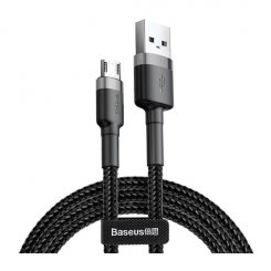 Фото USB Кабель Baseus Cafule Cable USB to micro USB 0.5m 2.4A Data/Charge (CAMKLF-AG1) Black/Grey