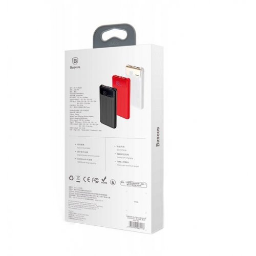 Powerbank Baseus Thin QC3.0 Digital display 10000mAh (PPYZ-C01) Black купити в Україні: Київ, Львів, Хмельницький, Тернопіль, Івано-Франківськ | Низька ціна, відгуки, характеристики від TELEMART фото