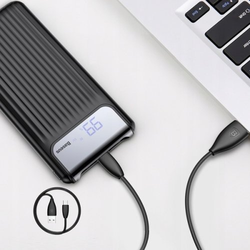 Powerbank Baseus Thin QC3.0 Digital display 10000mAh (PPYZ-C01) Black купити в Україні: Київ, Львів, Хмельницький, Тернопіль, Івано-Франківськ | Низька ціна, відгуки, характеристики від TELEMART фото