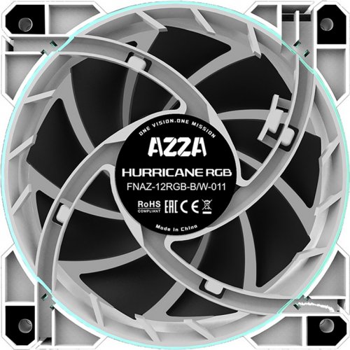 Продать Кулер для корпуса AZZA Hurricane 120mm RGB (FNAZ-12RGB-B/W-002) White по Trade-In интернет-магазине Телемарт - Киев, Днепр, Украина фото