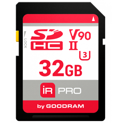 Купити Карта пам'яті GoodRAM SDHC IRDM Pro 32GB Class 10 UHS II V90 U3 (IRP-S9B0-0320R11) - ціна в Києві, Львові, Вінниці, Хмельницькому, Франківську, Україні | інтернет-магазин TELEMART.UA фото