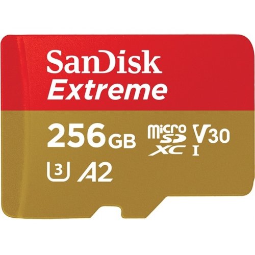 Купить Карта памяти SanDisk microSDXC Extreme 256GB Class 10 UHS-I U3 A2 V30 (с адаптером) (SDSQXA1-256G-GN6MA) - цена в Харькове, Киеве, Днепре, Одессе
в интернет-магазине Telemart фото
