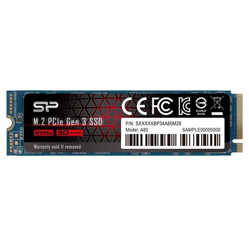 Photo SSD Drive Silicon Power P34A80 3D NAND 1TB M.2 (2280 PCI-E) NVMe x4 (SP001TBP34A80M28)