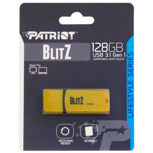Купить Накопитель Patriot Blitz 128GB USB 3.1 (PSF128GBLZ3USB) Yellow - цена в Харькове, Киеве, Днепре, Одессе
в интернет-магазине Telemart фото