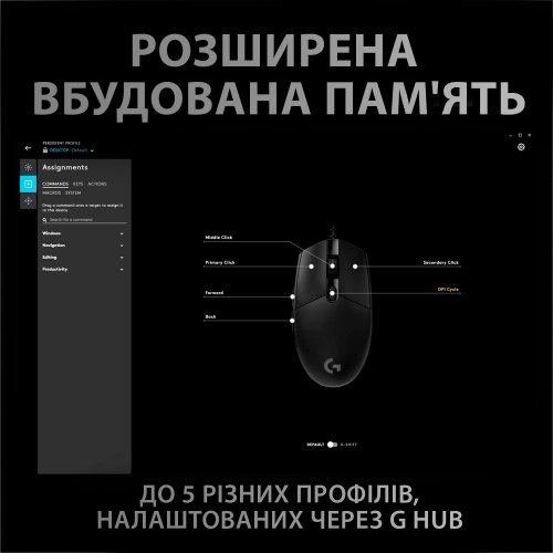 Купити Миша Logitech G Pro Hero (910-005440) Black - ціна в Києві, Львові, Вінниці, Хмельницькому, Франківську, Україні | інтернет-магазин TELEMART.UA фото