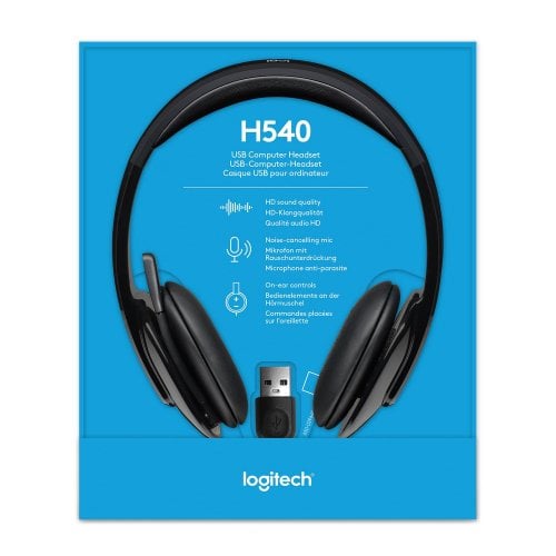 Купить Наушники Logitech H540 (981-000480) Black - цена в Харькове, Киеве, Днепре, Одессе
в интернет-магазине Telemart фото