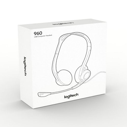 Купити Навушники Logitech PC Headset 960 USB (981-000100) - ціна в Києві, Львові, Вінниці, Хмельницькому, Франківську, Україні | інтернет-магазин TELEMART.UA фото