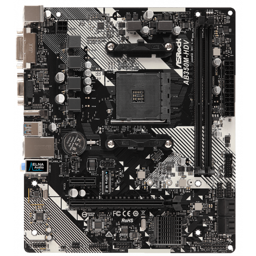 Photo Motherboard AsRock AB350M-HDV R4.0 (sAM4, AMD B350)