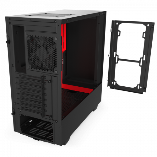 Photo NZXT H510 Tempered Glass (CA-H510B-BR) Matte Black/Red