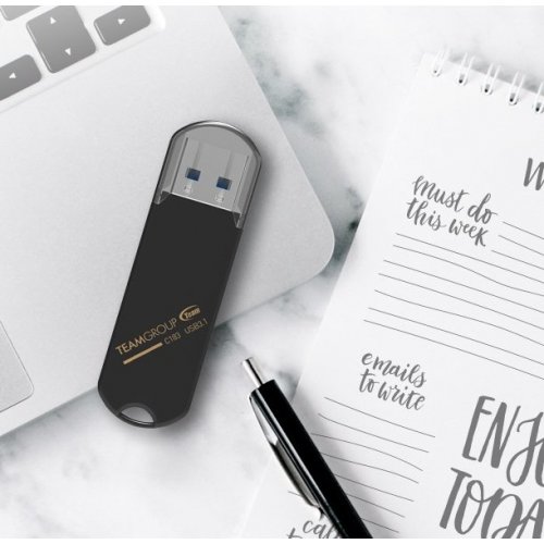 Купить Накопитель Team C183 32GB USB 3.1 (TC183332GB01) Black - цена в Харькове, Киеве, Днепре, Одессе
в интернет-магазине Telemart фото